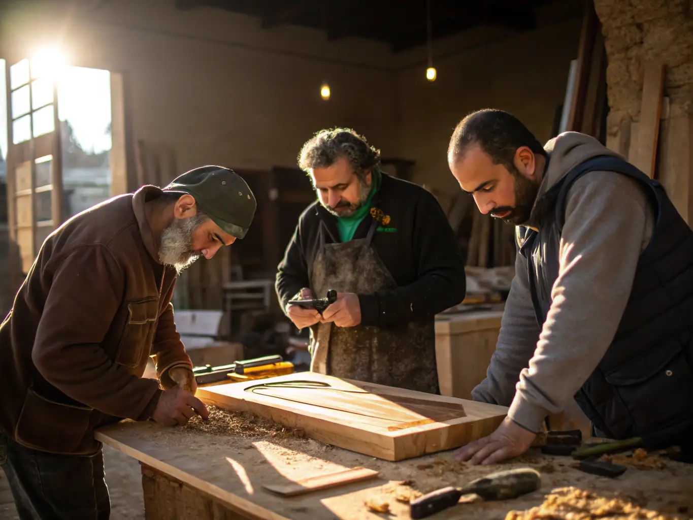 An image of artisans working in a workshop, showcasing craftsmanship and collaboration, highlighting DMA's support for design professionals.